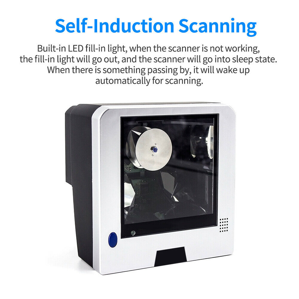 Aibecy Hand-Free Wired Barcode Scanner 1D Omnidirectional Bar Code Reader P4K3