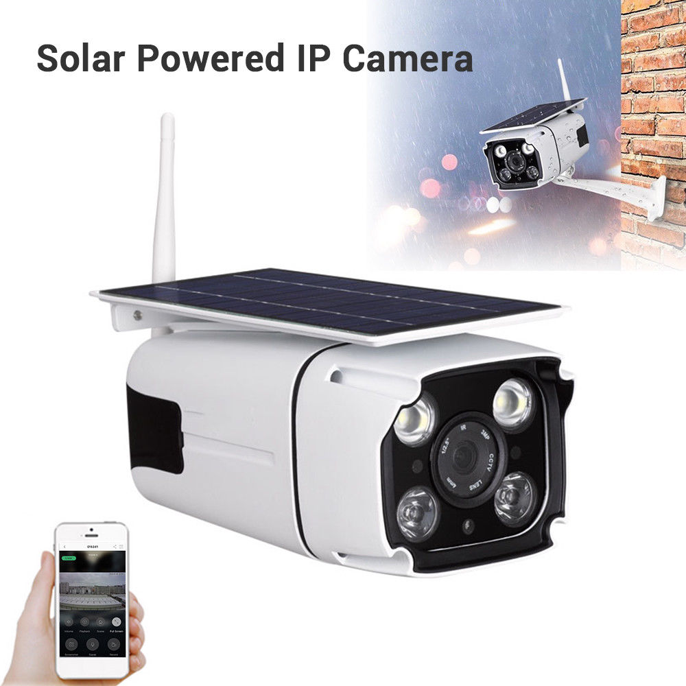 Solar Battery Power IP Camera Camcorder Wireless WiFi HD Outdoor CCTV IR For IOS