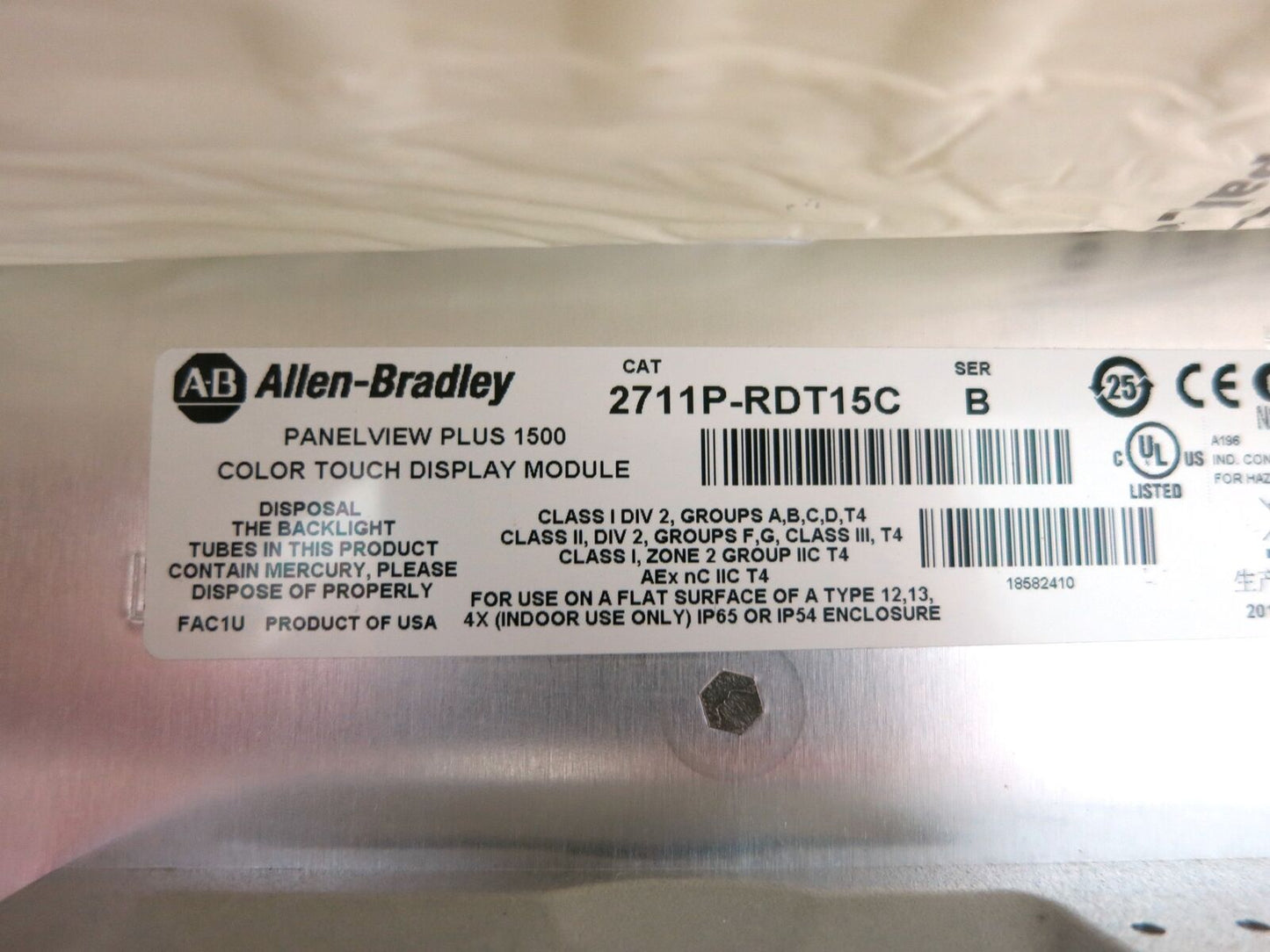 NEW Allen Bradley 2711P-T15C4D2 Ser A PanelView Plus 1500 Terminal PLC RDT15C