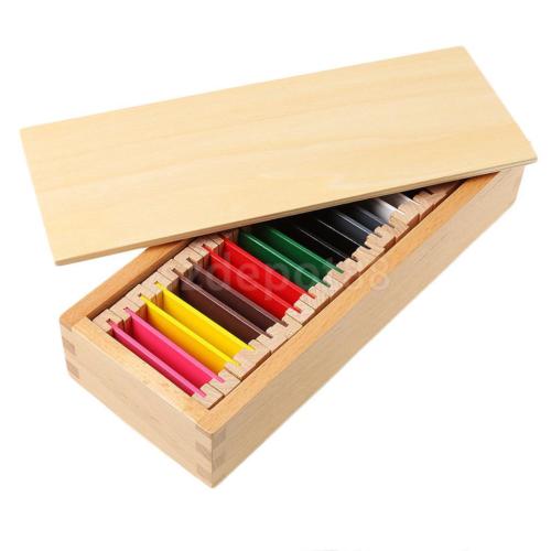 Caja de color de madera material sensorial de Montessori Caja de herramientas de enseñanza preescolar de los niños
