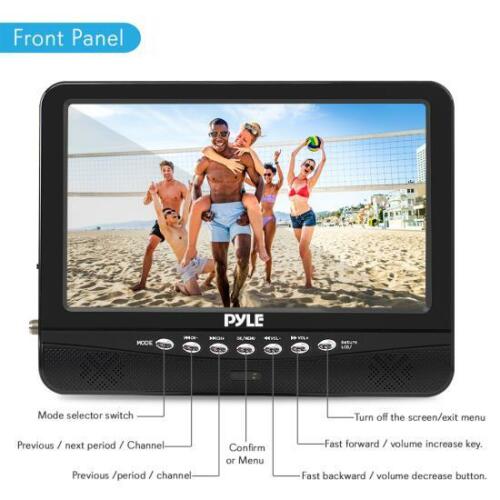 9” Portable TV Tuner Monitor Display Screen with Built-in Rechargeable Battery
