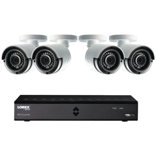 Lorex de Flir LHA21081TC4B MPX 1080p HD 1TB DVR con 4 cámaras IR resistentes a la intemperie