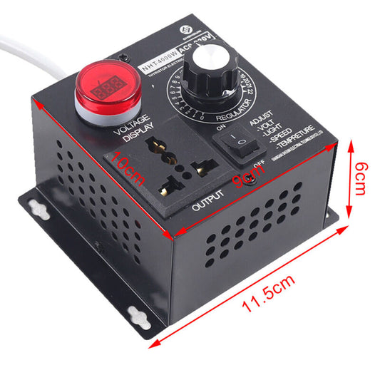 4000W Variable Voltage Regulator Voltage Stabilizer 18A 0-220V Adjustable