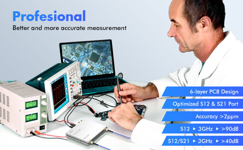 NanoVNA Antenna Analyzer USB Based Full 2-Port 100kHz-6GHz Vector Network Analyz