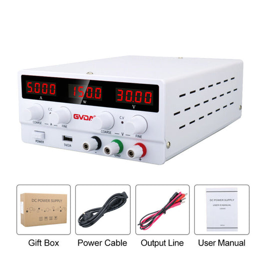 Fuente de alimentación de CC regulada USB estabilizador regulador de voltaje para laboratorio AU-