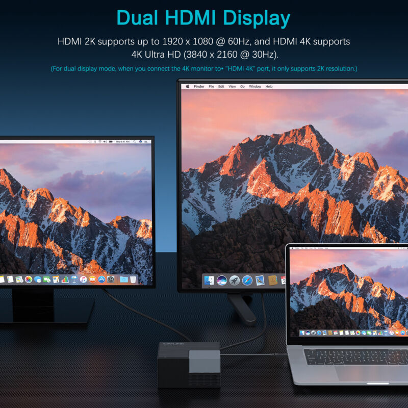 USB C Docking Station Dual Monitor Compatible w/ Mac Windows Thunderbolt 3 & 4 UG69PD2PRO