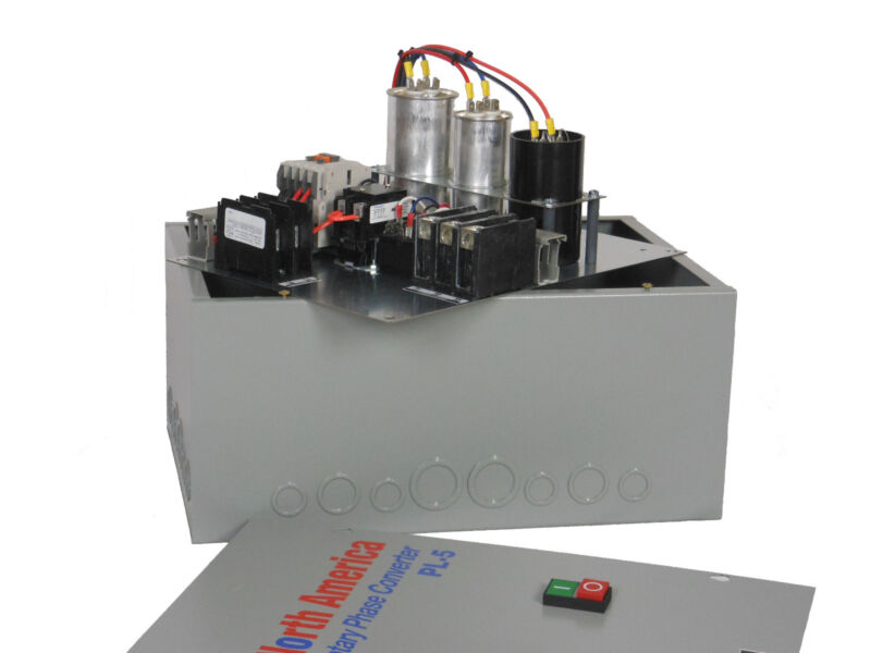 PL-5-T Pro-Line 5HP Rotary Phase Converter w/ TEFC Idler Motor-Built In Starter