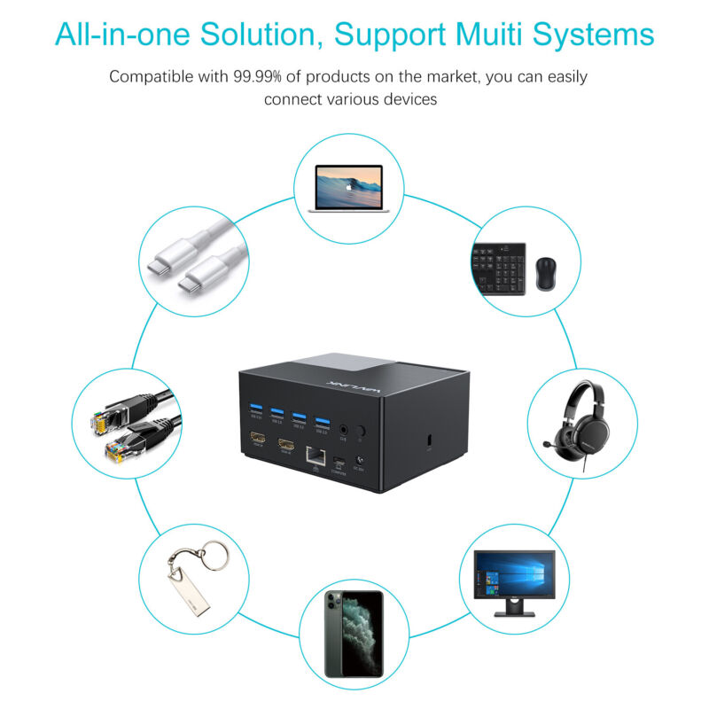 USB C Docking Station Dual Monitor Compatible w/ Mac Windows Thunderbolt 3 & 4 UG69PD2PRO