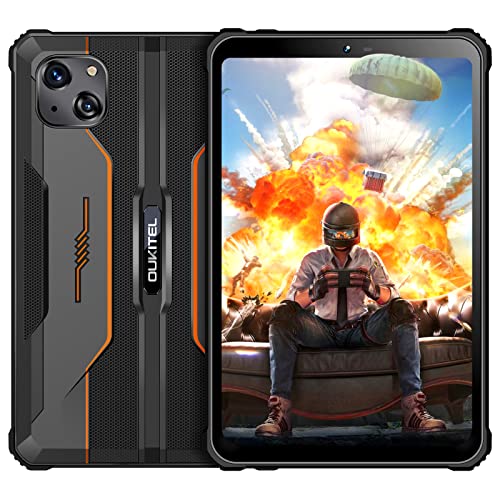 OUKITEL RT3 - Tableta Android 12, resistente al agua, 8 pulgadas, Octa Core 7 GB+64 GB 1 TB expandible, batería de 5150 mAh, cámara de 16+8 MP, tabletas IP68e IP69K, 4G Dual SIM/5G WiFi/BT5.3/GPS