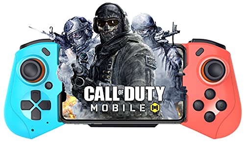 Joso Controlador de juego inalámbrico para iOS iPhone Gamepad compatible con juegos móviles MFi Azul y rojo