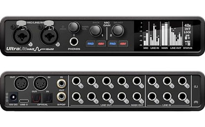 MOTU UltraLite-mk5 18x22 Interfaz de Audio USB 3 para Mac, Windows e iOS con mezcla y efectos