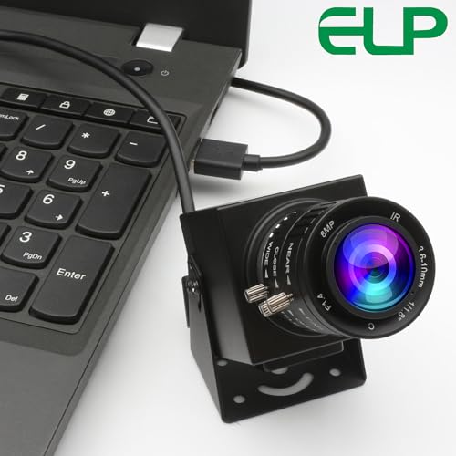 ELP Cámara USB de 48 MP - Cámara web con zoom manual para computadora y grabador láser - Zoom 3X de 0.142-0.394 in - Cámara de primer plano UVC USB2.0 para PC y Jetson Nano, RaspberryPi