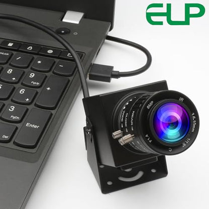 ELP Cámara USB de 48 MP - Cámara web con zoom manual para computadora y grabador láser - Zoom 3X de 0.142-0.394 in - Cámara de primer plano UVC USB2.0 para PC y Jetson Nano, RaspberryPi