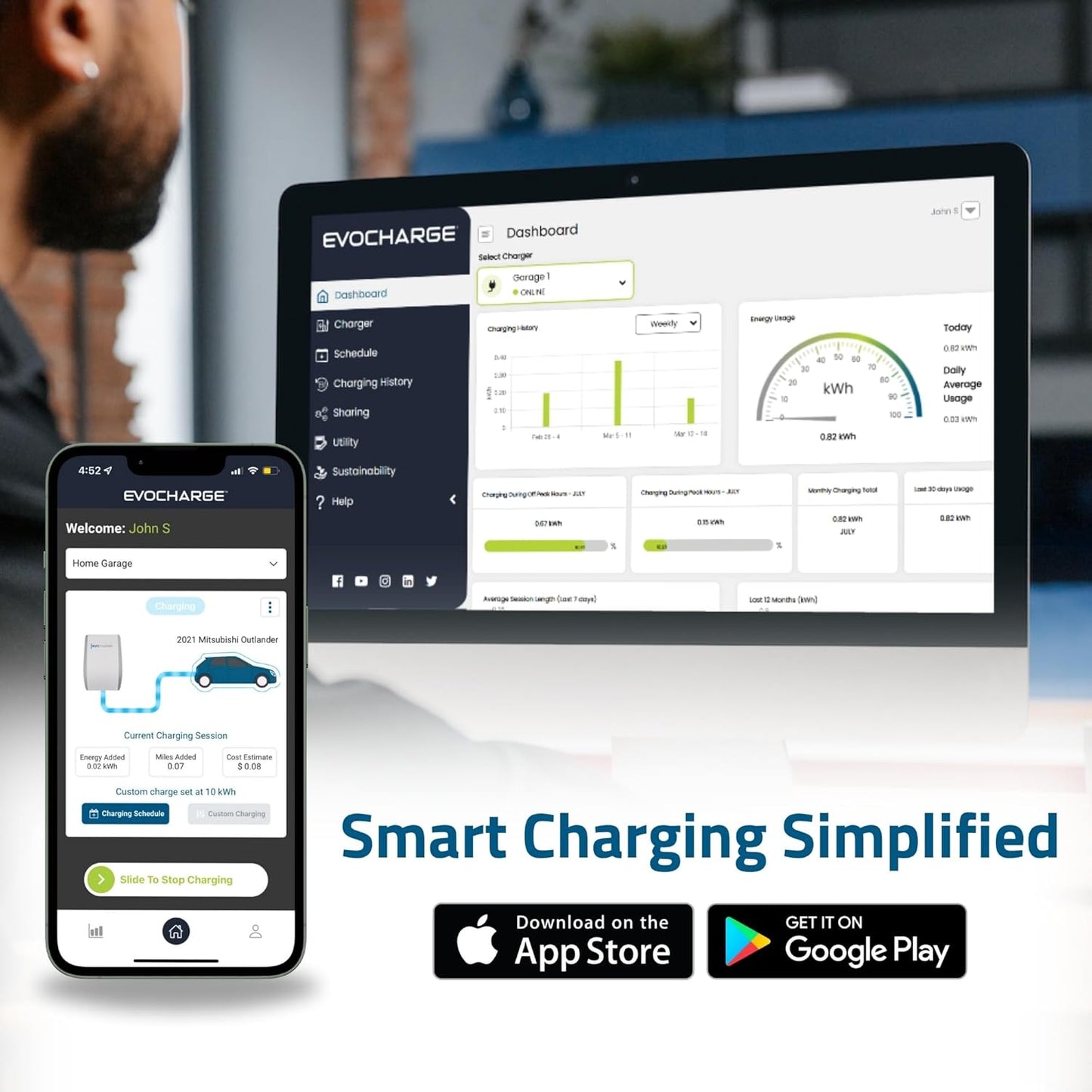 Home 50 NACS - Cargador EV de nivel 2, 240 V cableado, compatible con Tesla - Estación de carga inteligente de vehículo eléctrico de 50 amperios, cable de 25 pies, listado UL, hasta 45