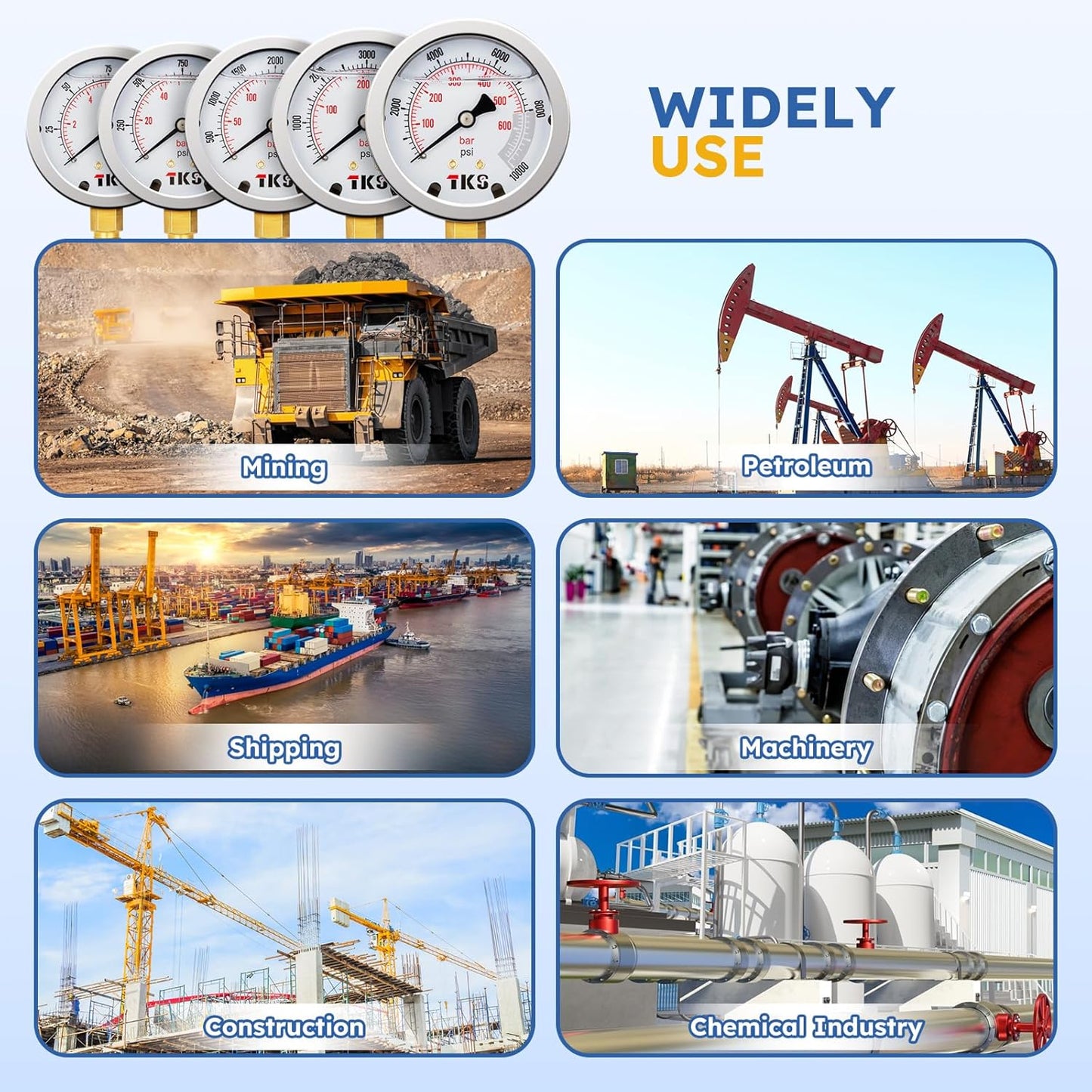 Kit de prueba de presión hidráulica, 5 indicadores (10/100/250/400/600bar) 60mpa 13 acoplamientos de prueba, 14 conectores en T, 5 mangueras de prueba con estuche de transporte portátil