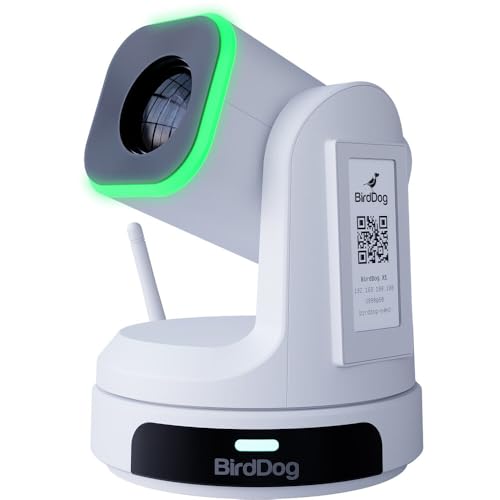 BirdDog Cámara PTZ X1 Full HD NDI | HX3 20x Zoom - Paquete blanco con cable HDMI de 6 pies y cable USB 2.0 de 6 pies