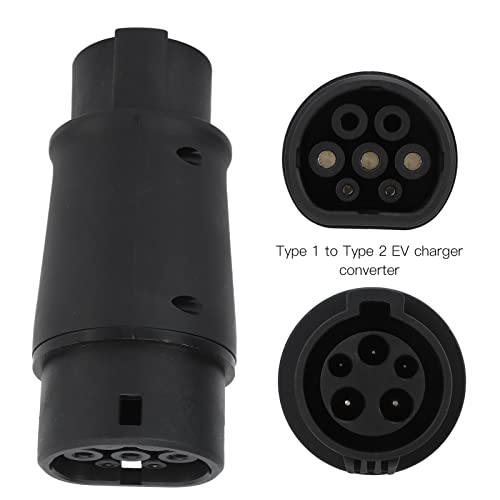 Adaptador de Carga EV, Tipo 1 a Tipo 2 Conector de Cargador EV Adaptador de Carga de Vehículos Eléctricos Protección IP54 16A 32A 230V Universal