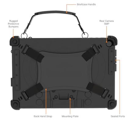 Flex 10D Rugged Tablet - 10.1" IPS Display, Intel N150 Quad Core, 8GB RAM, 128GB SSD, Windows 11 Pro, Wi-Fi 6, MIL-STD-810H, Vehicle Mountable 2-in-1 PC for Field Work