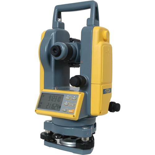 Spectra Precision DET-2 Teodolito digital de 2 arcos de precisión de segundo arco con pantalla LCD dual, compensación de inclinación, resistencia al polvo/agua IP54 y opciones de alimentación