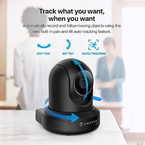 Amcrest WiFi interior ProHD de 4 MP, cámara IP de seguridad con panorámica/inclinación, audio bidireccional, visión nocturna, visión remota, 4 megapíxeles @30 FPS, amplio FOV de 90 °, IP4M-1041B