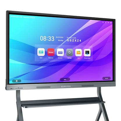 Pizarra inteligente 4K UHD de 55 pulgadas, pizarra blanca electrónica con pantalla táctil, pizarra blanca interactiva para aula y negocios (soporte de pared incluido)