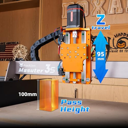 FoxAlien Masuter 3S CNC - Router de fresadora con motor paso a paso de bucle cerrado NEMA 23, husillo de 400W, máquina de grabado y fresado de 3 ejes para tallar y cortar madera, acrílico y aluminio CNC-Masuter-3S-JP
