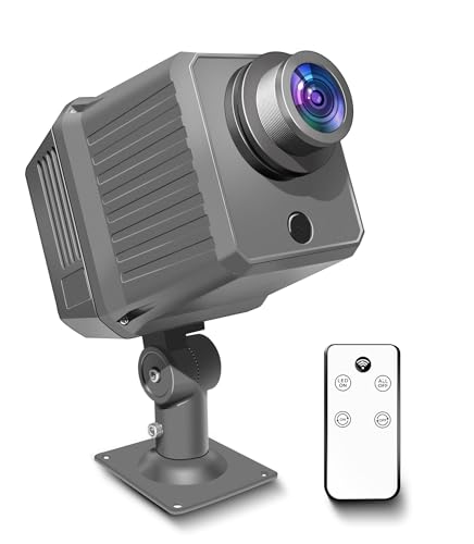 Laulgpoha - Proyector GOBO con logotipo de 200 W para negocios, proyección rotacional súper brillante con control remoto y lente de vidrio, sistema de enfriamiento triple, impermeable IP65 para uso