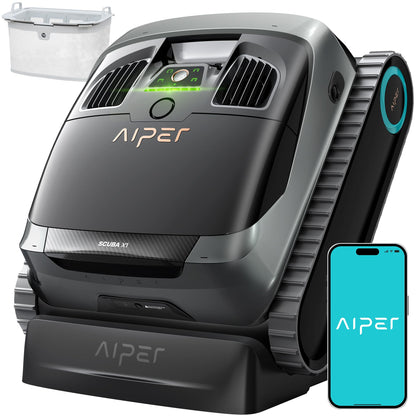 AIPER Scuba X1 - Robot de piscina inalámbrico con potente succión, doble filtración y base de carga inalámbrica, limpieza de suelo/pared/línea de flotación, tiempo de funcionamiento de 185min Aiper Actualización T1 OTA