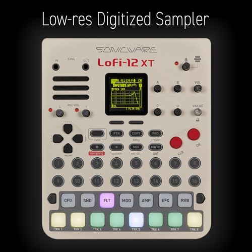 Lofi-12 XT Limited Retro Color [Muestreador digitalizado de baja resolución] Muestreo de sonido digital temprano de 12/24 kHz+modo de muestreador de 12 bits, compacto/ligero/alimentado por