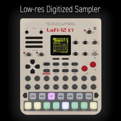 Lofi-12 XT Limited Retro Color [Muestreador digitalizado de baja resolución] Muestreo de sonido digital temprano de 12/24 kHz+modo de muestreador de 12 bits, compacto/ligero/alimentado por
