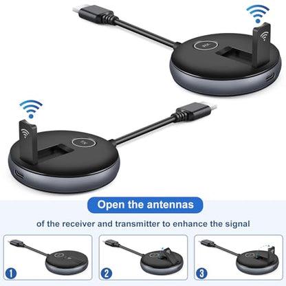 YAOMAISI Transmisor y receptor inalámbrico HDMI G9R PRO - Expansión inalámbrica de múltiples TV, kit de extensor Plug & Play, 2.4G/5G @60Hz 50M/165FT- Transmisión de video a HDTV/monitor desde computadora portátil/PC G9R PRO