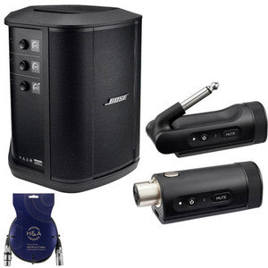Bose S1 Pro+ PA System with Bluetooth, Black with 1/4" and XLR Transmitters