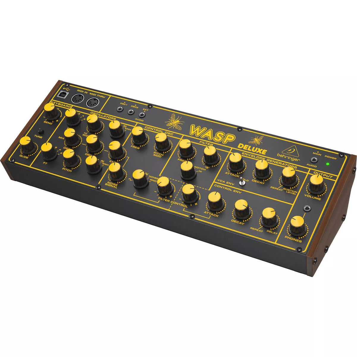 Legendario sintetizador analógico Behringer WASP DELUXE con dos OSC y VCF multimodo