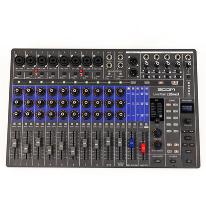 Zoom LiveTrak L12next Mezclador/grabador digital de 12 canales , paquete con cabezal de monitor ZOZL12NEXTK