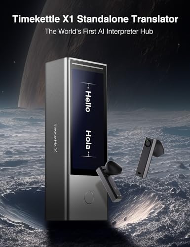 Timekettle X1 AI Interpreter Hub, entidad independiente, auriculares de traductor simultáneo bidireccional, dispositivo traductor actualizado con revolucionaria tecnología de segmentación Al Semántica