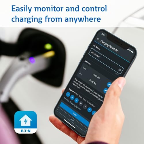 Eaton Cargador de vehículo eléctrico 32AMP (EV) Nivel 2 NEMA 14-50R Enchufe de montaje en pared GMEV32BR