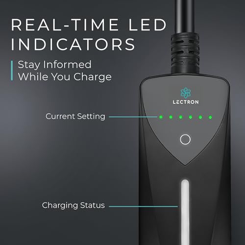 Lectron Cargador portátil para vehículos eléctricos J1772 de nivel 1/2 (8A - 40A), estación de carga de vehículos eléctricos de doble nivel con enchufe NEMA 14-50/5-15, compatible con todos los