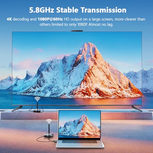 TIMBOOTECH Transmisor HDMI inalámbrico y 3 receptores, hasta 8 receptores, Plug and Play, Extensor inalámbrico HDMI de 5.8 G para PC, portátil, cámara, caja de cable a varios televisores, monitores #G70