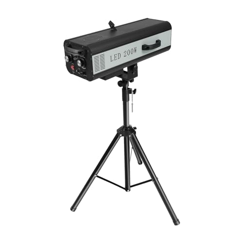 Luz LED de 200 W, foco de escenario de varios colores con soporte de control manual, luz de escenario, lámpara enfocada en puntos de escenario, luces de rendimiento profesional para eventos, teatro, discoteca, espectáculo de fiesta (200 W)