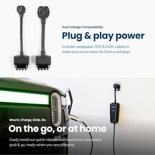 AMPURE Go 1 - Cargador portátil de nivel 2 para vehículos eléctricos, 32 A, enchufe NEMA 14-50 de 120/240 V, SAE J1772, certificado UL, interior/exterior, hogar/viaje compatible con todos los vehículos eléctricos y PHEV -CSG1SAE-032016