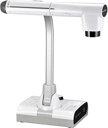 Elmo Presentador visual STEM-CAM modelo 1379 TT-12W, cámara de documentos con zoom de 192x (12x óptico/16x digital), sensor CMOS de 1/2.3", 3.4 megapíxeles, 30 fps, entrada y salida HDMI, RGB, USB