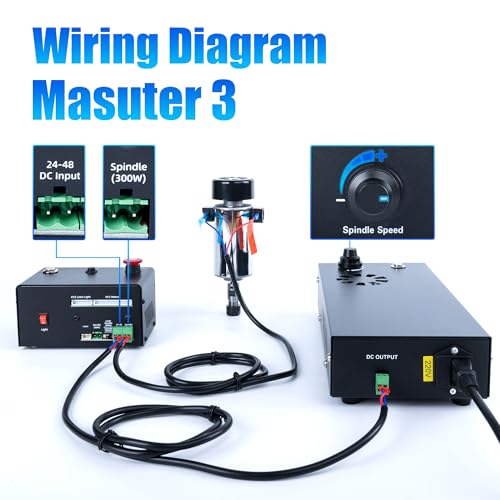 FoxAlien Kit de actualización CNC 300 W DC husillo fresado motor para Masuter 4040, Masuter Pro, Masuter 3, 3018-SE V2 CNC Router máquina de grabado con caja de control integrada velocidad ajustable