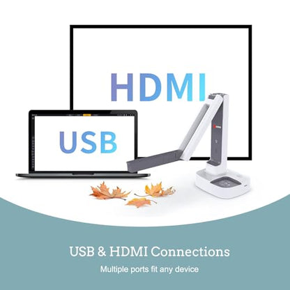 JOYUSING V513 HDMI/USB 13MP Cámara de documentos de dos modos para profesor, enfoque automático, luz LED para proyección en tiempo real, grabación de video, aprendizaje a distancia, funciona con y sin