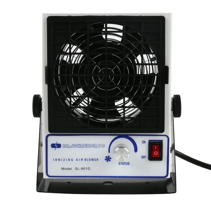 Eliminador estático SL-801D soplador de aire ionizante de CC con función de advertencia ventilador de aire ionizante sopladores ionizadores ESD 110V