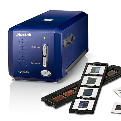 Plustek OpticFilm 318.898-1.378 in Escáner de película negativa/diapositivas con 7200 DPI y salida de 48 bits. Paquete Silverfast SE Plus 9, compatible con Mac y Windows