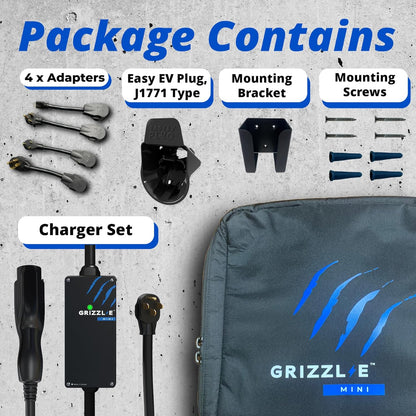 Grizzl-E Mini Connect - Cargador portátil para vehículos eléctricos (EV) de nivel 1-2 de hasta 40 amperios, certificado UL, estación de carga rápida para automóvil eléctrico para interiores y
