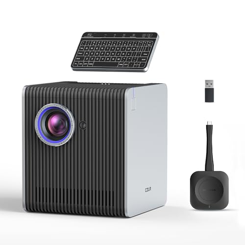 Sistema de videoconferencia StarryHub edición 2024, proyector de sala de conferencias de 2200 lúmenes ANSI + cámara de sala de conferencias HD 1080P con marco automático + 6 micrófonos impulsados por