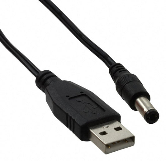 Tensility International Corp 10-00244 - Clavija tipo barril - 2.5mm DI, 5.5mm DE a clavija de conexión macho USB A 6.00' (1.83m)