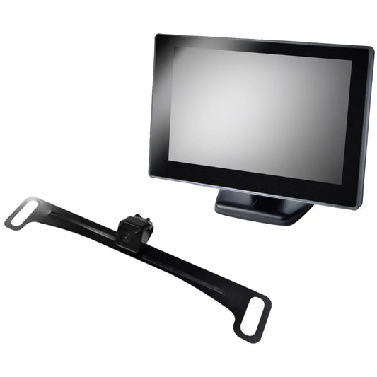 BOYO - Cámara para matrícula con monitor LCD de 5" - Color negro VTC175M