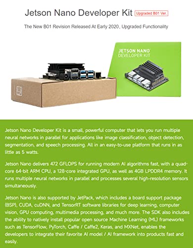 Jetson Nano Developer Kit New B01 Revision Upgraded 2-Lanes CSI Small AI Computer